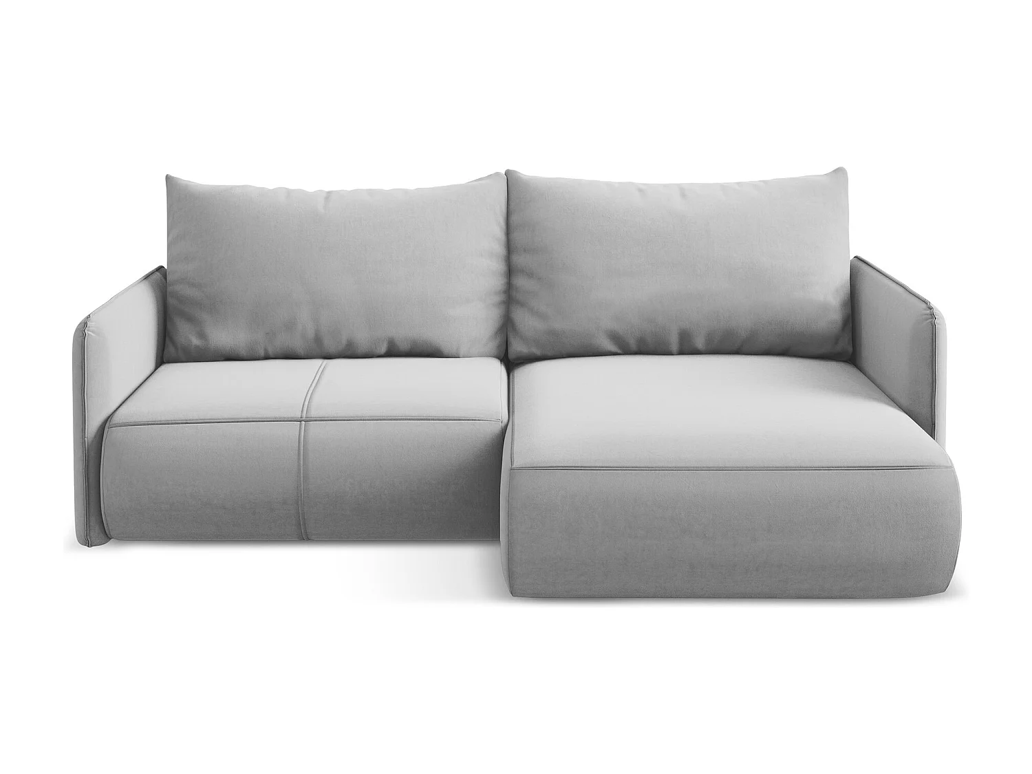 2,5-Sitzer Ecksofa mit Schlaffunktion - Ecke Rechts - Samt - Grau - NANEA