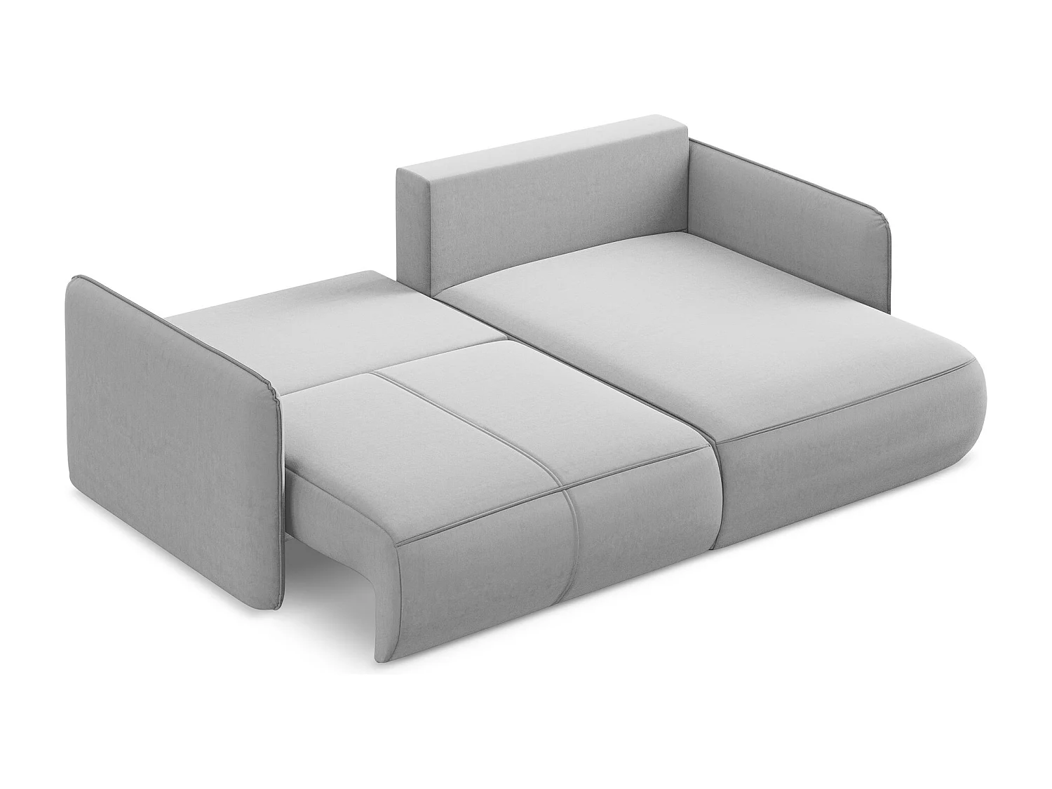 2,5-Sitzer Ecksofa mit Schlaffunktion - Ecke Rechts - Samt - Grau - NANEA