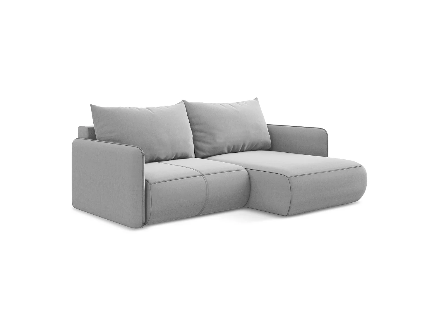 2,5-Sitzer Ecksofa mit Schlaffunktion - Ecke Rechts - Samt - Grau - PALERMO
