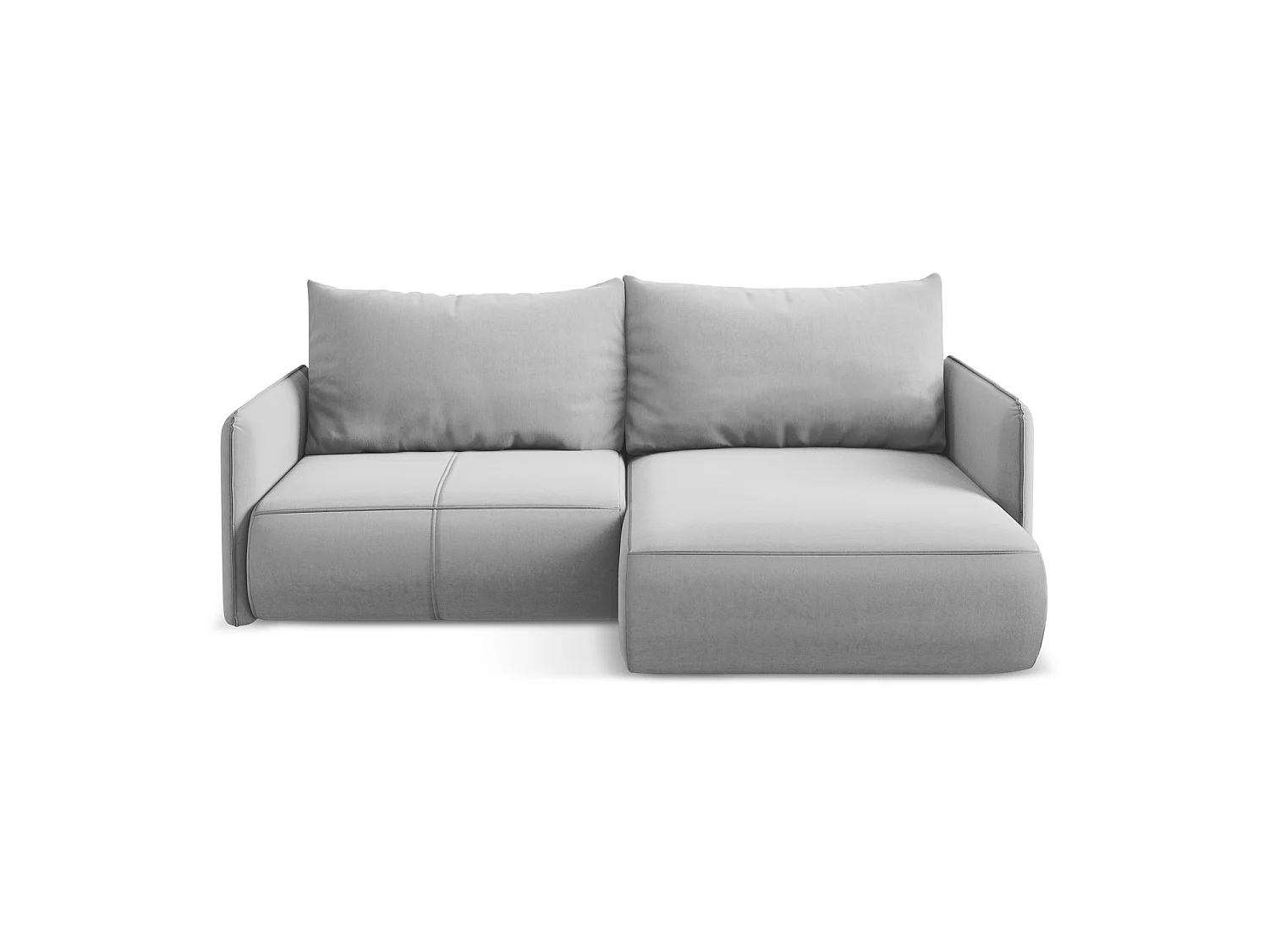 2,5-Sitzer Ecksofa mit Schlaffunktion - Ecke Rechts - Samt - Grau - PALERMO