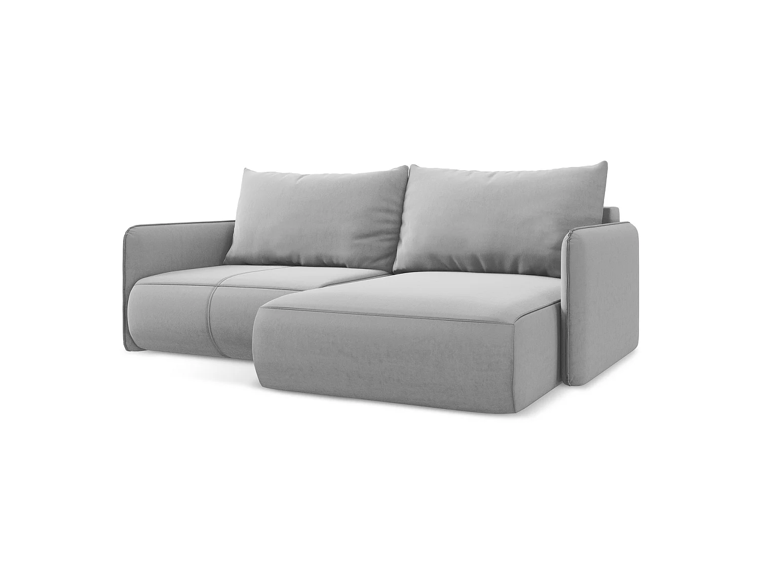 2,5-Sitzer Ecksofa mit Schlaffunktion - Ecke Rechts - Samt - Grau - PALERMO