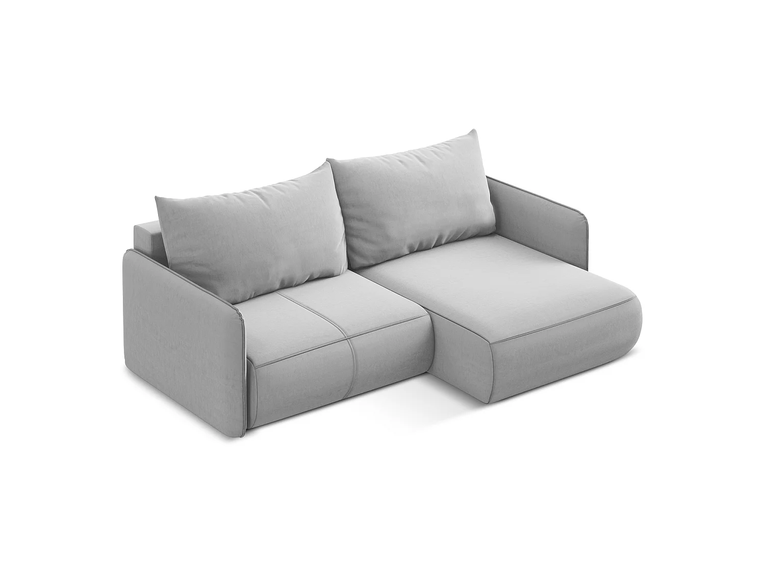 2,5-Sitzer Ecksofa mit Schlaffunktion - Ecke Rechts - Samt - Grau - PALERMO