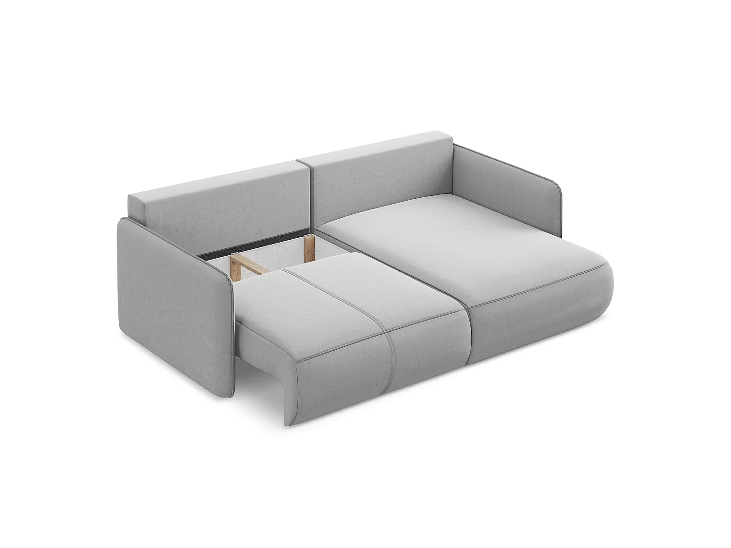 2,5-Sitzer Ecksofa mit Schlaffunktion - Ecke Rechts - Samt - Grau - PALERMO