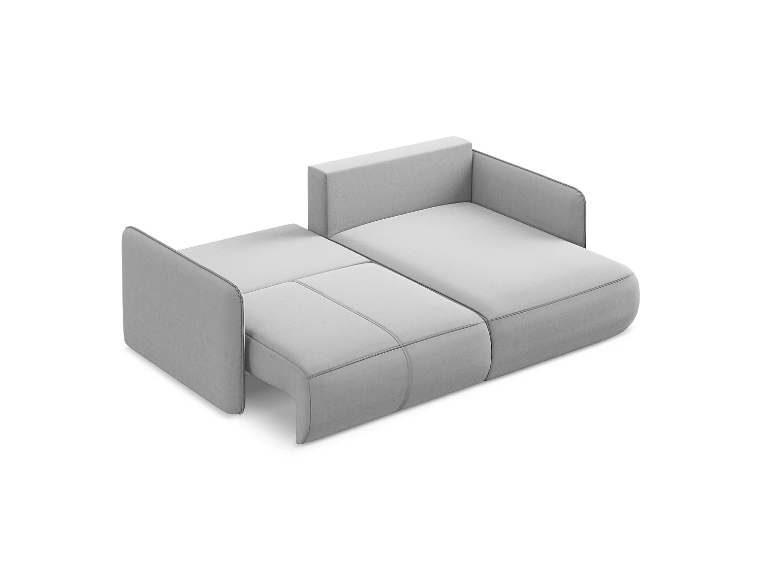2,5-Sitzer Ecksofa mit Schlaffunktion - Ecke Rechts - Samt - Grau - PALERMO