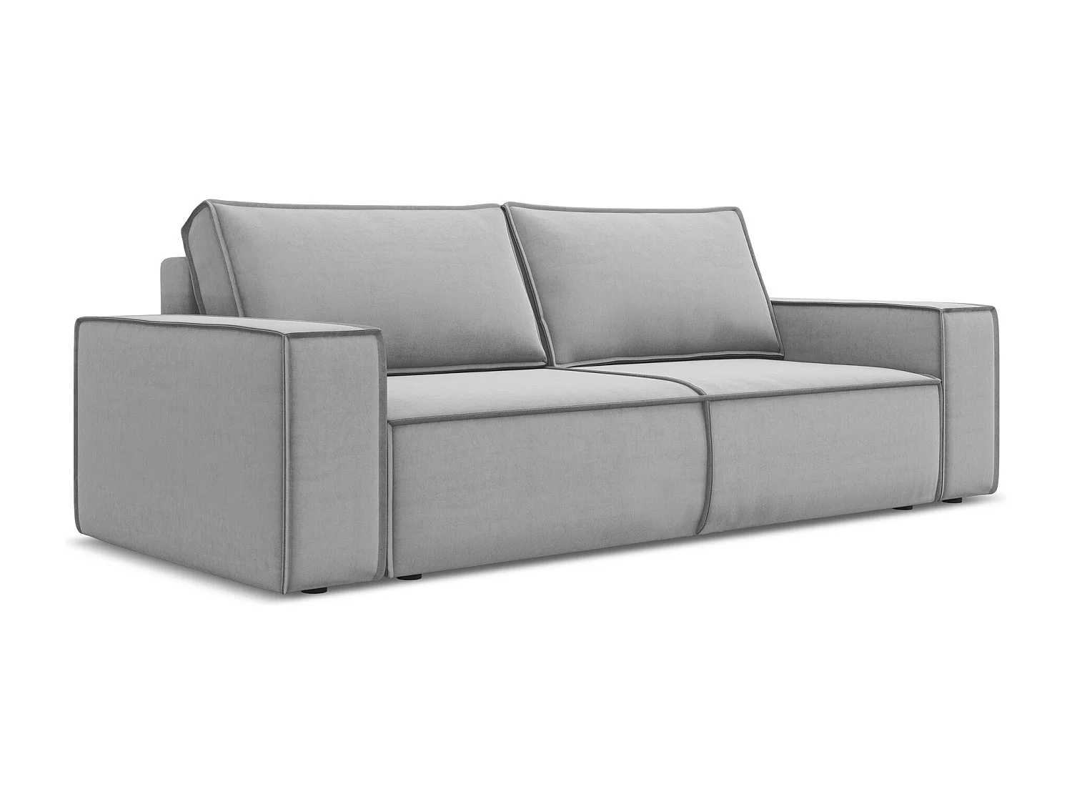 3-Sitzer Sofa mit Schlaffunktion - - Samt - Grau - KIMO