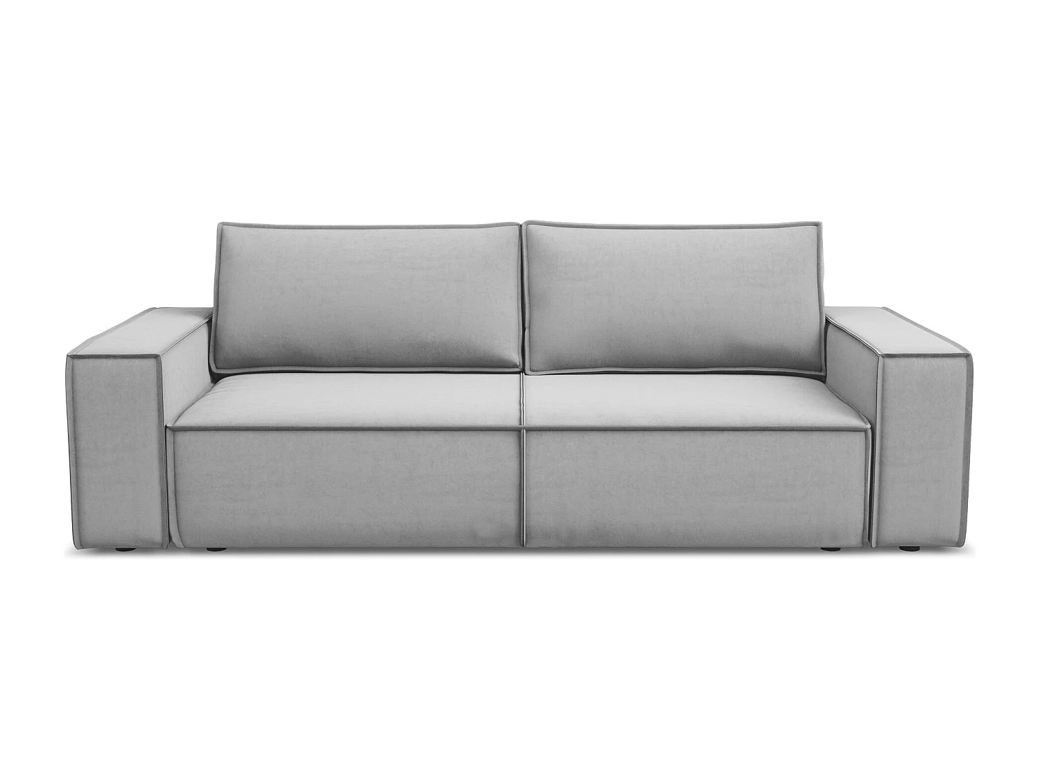 3-Sitzer Sofa mit Schlaffunktion - - Samt - Grau - KIMO