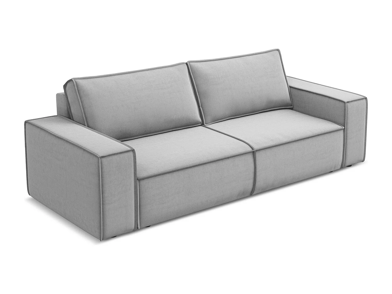 3-Sitzer Sofa mit Schlaffunktion - - Samt - Grau - KIMO