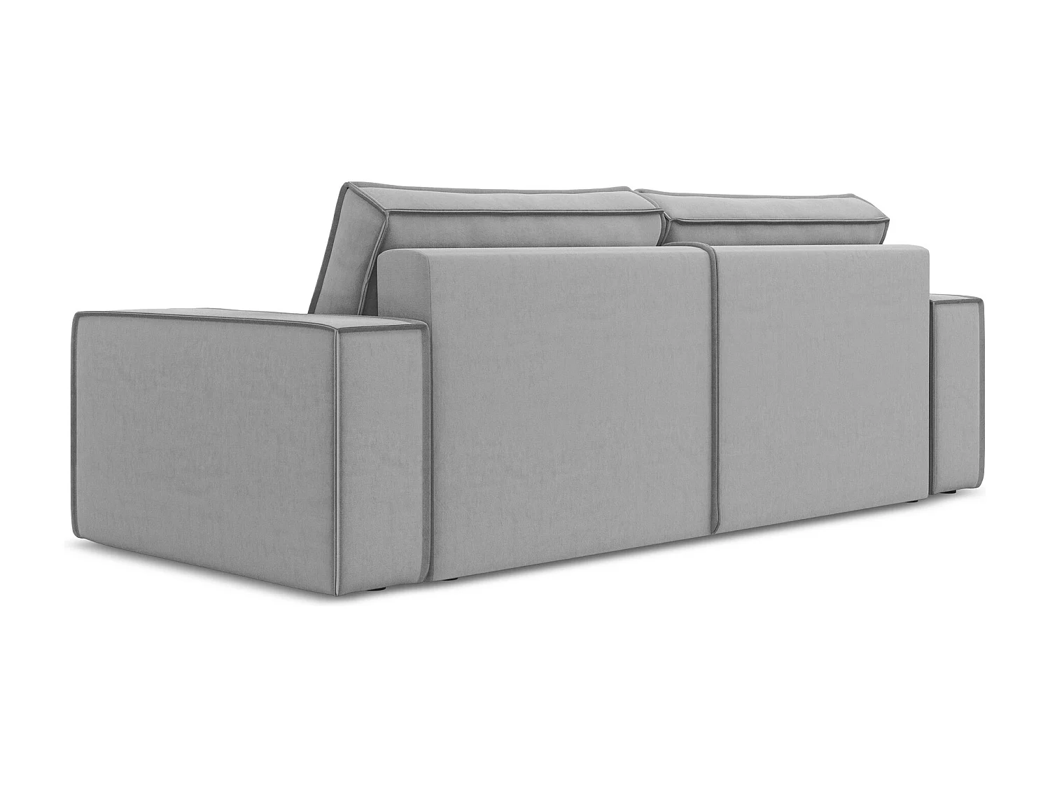 3-Sitzer Sofa mit Schlaffunktion - - Samt - Grau - KIMO