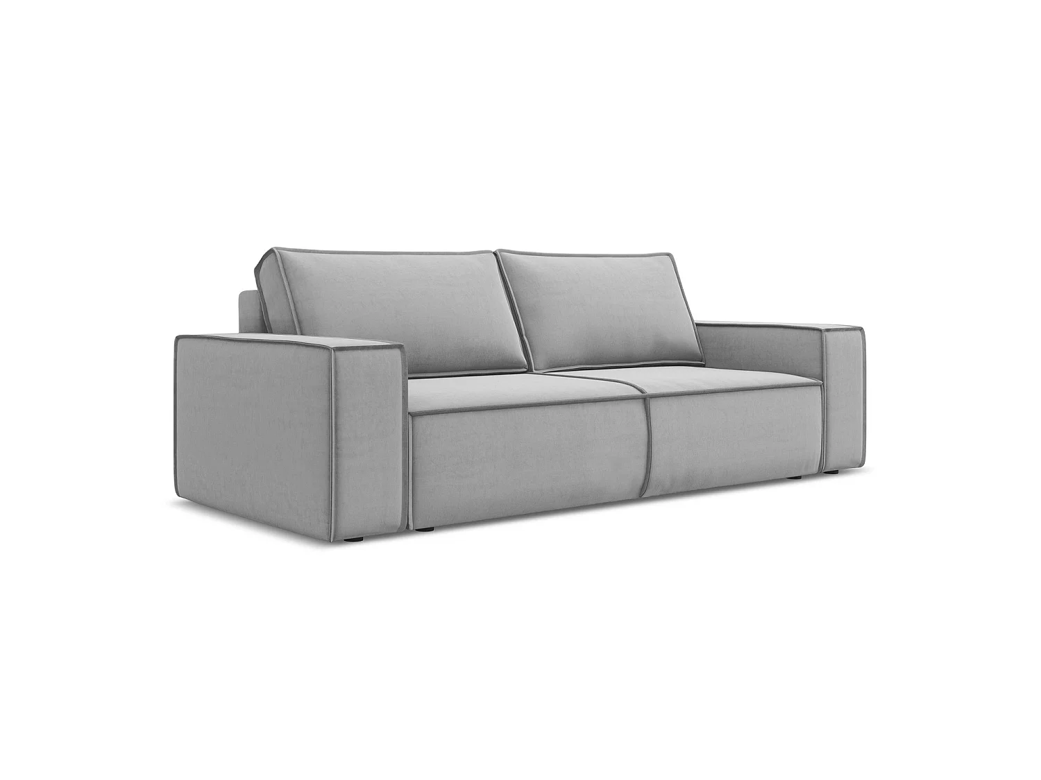 3-Sitzer Sofa mit Schlaffunktion - - Samt - Grau - LIVORNO