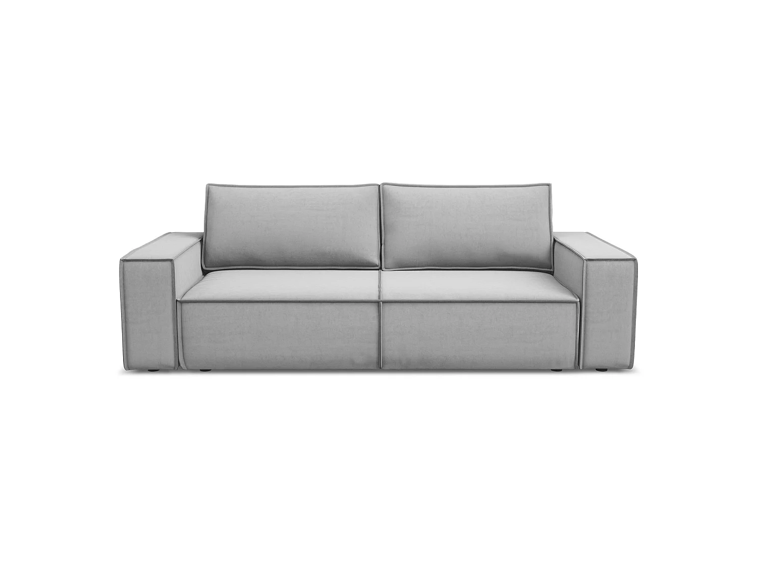 3-Sitzer Sofa mit Schlaffunktion - - Samt - Grau - LIVORNO