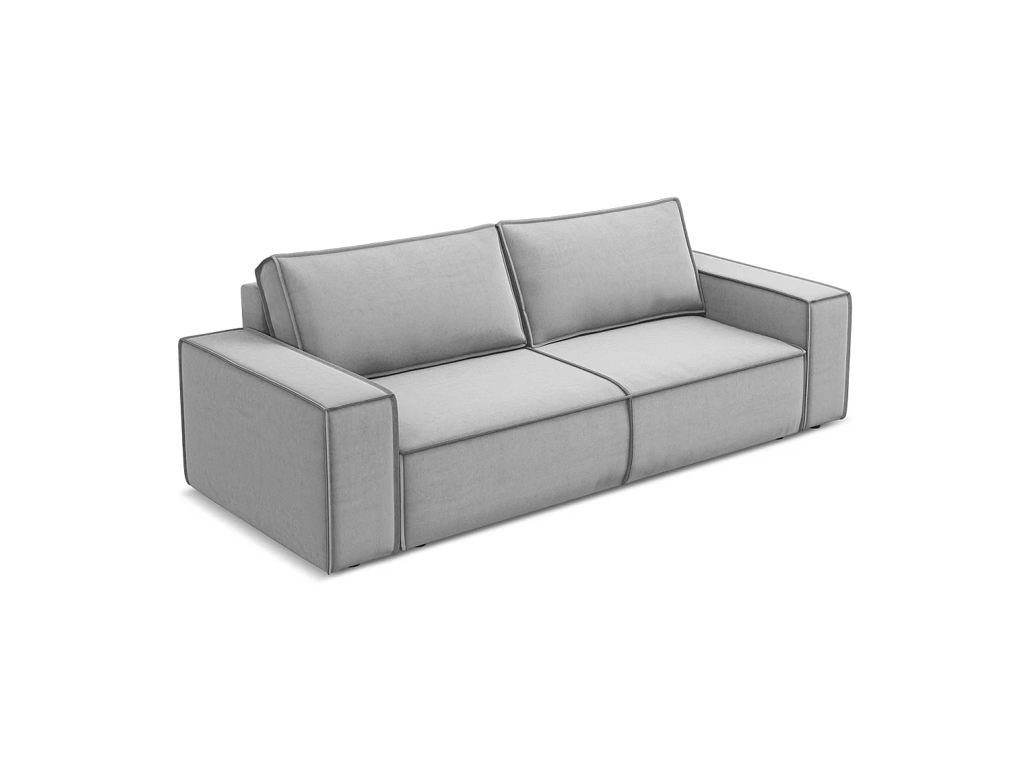 3-Sitzer Sofa mit Schlaffunktion - - Samt - Grau - LIVORNO