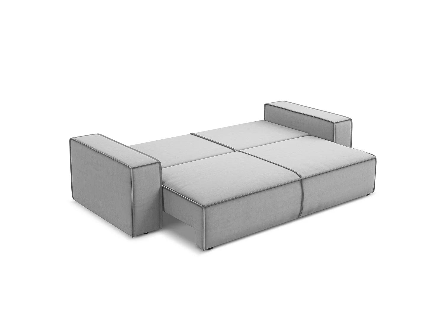 3-Sitzer Sofa mit Schlaffunktion - - Samt - Grau - LIVORNO