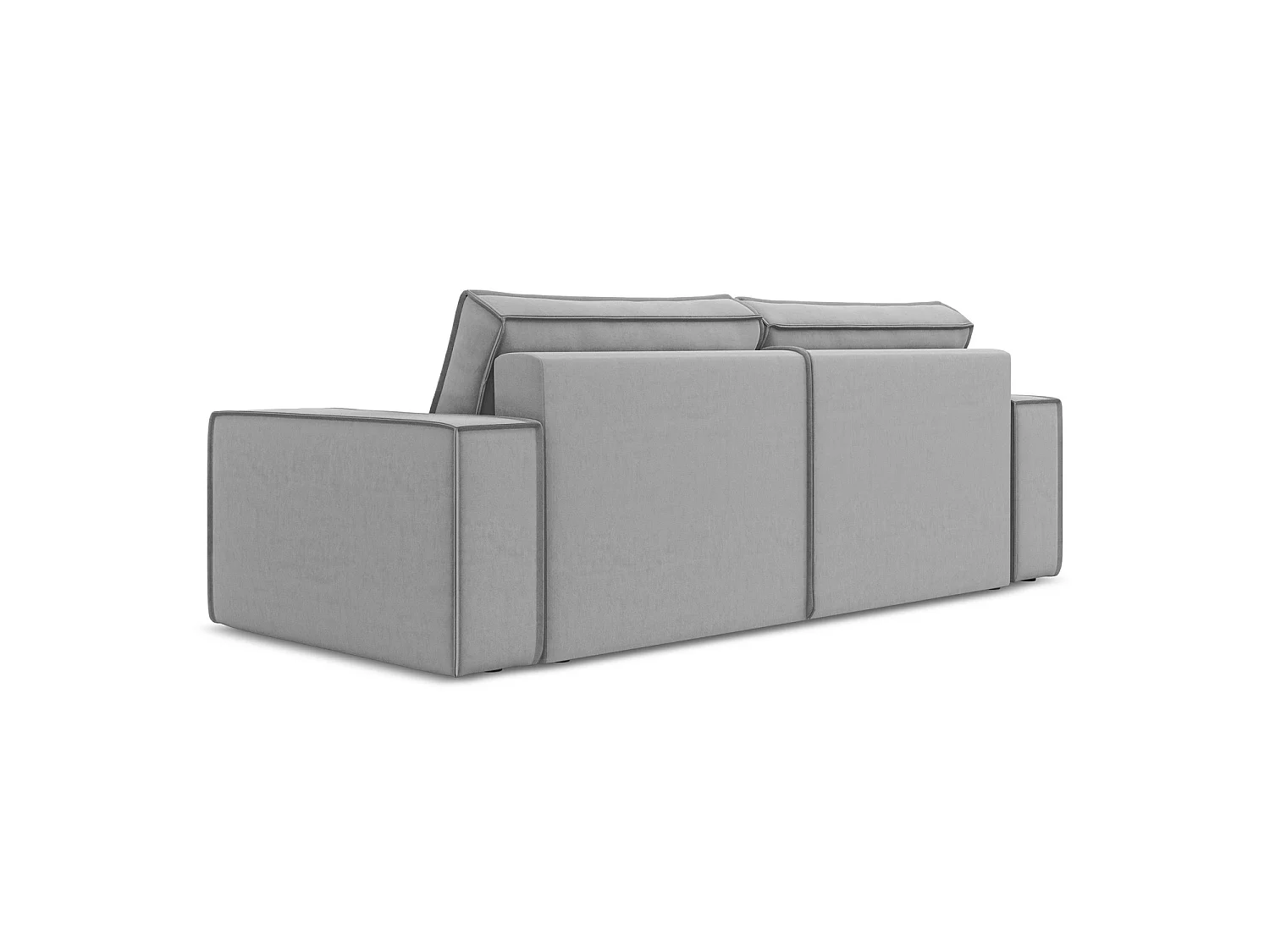 3-Sitzer Sofa mit Schlaffunktion - - Samt - Grau - LIVORNO