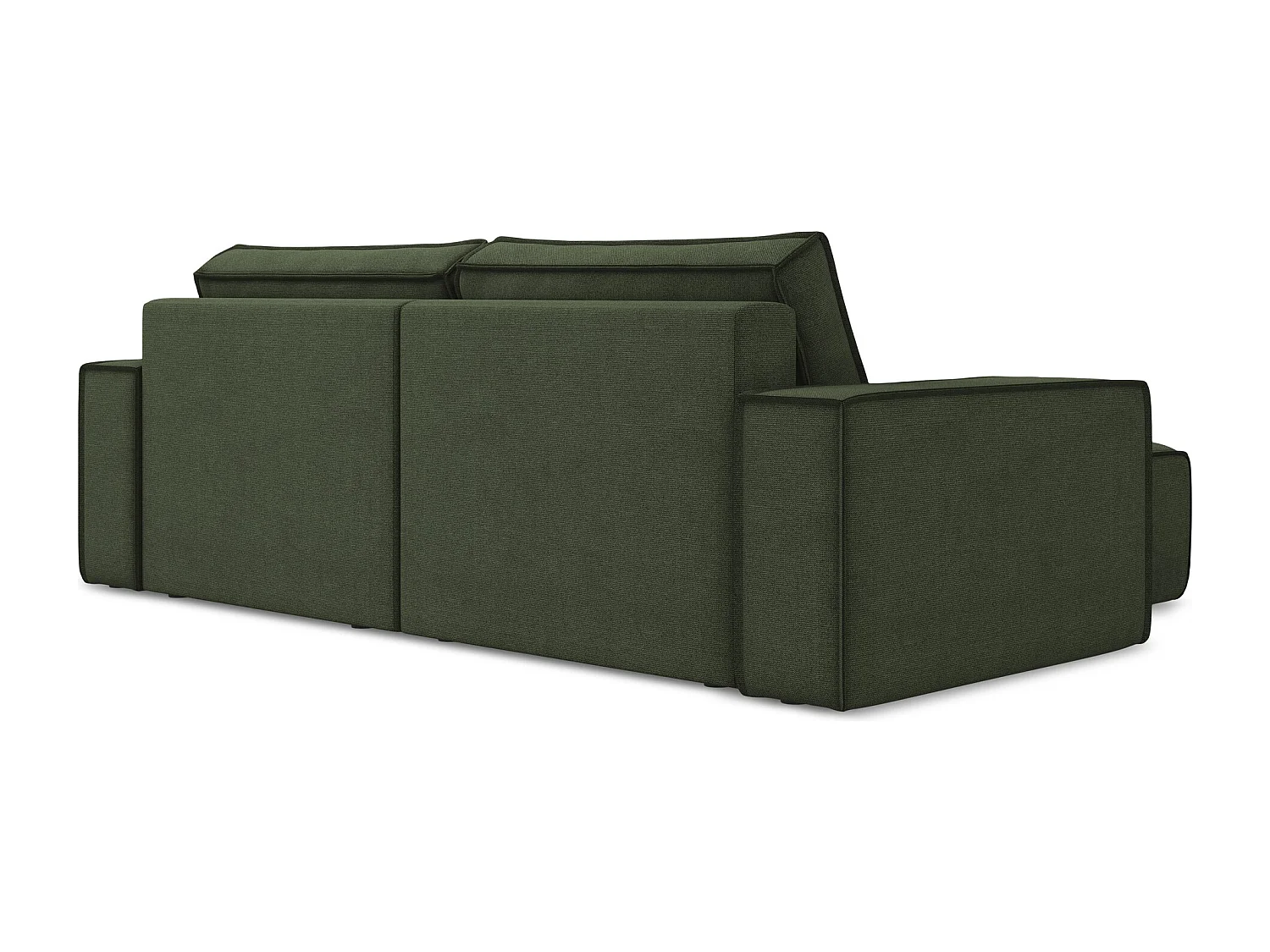 2-Sitzer Ecksofa mit Schlaffunktion - Ecke Links - Strukturstoff - Olive - KIMO