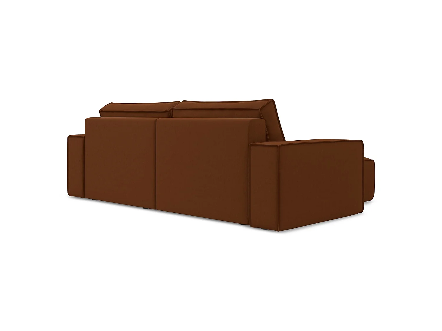 2-Sitzer Ecksofa mit Schlaffunktion - Ecke Links - Samt - Terrakotta - LIVORNO