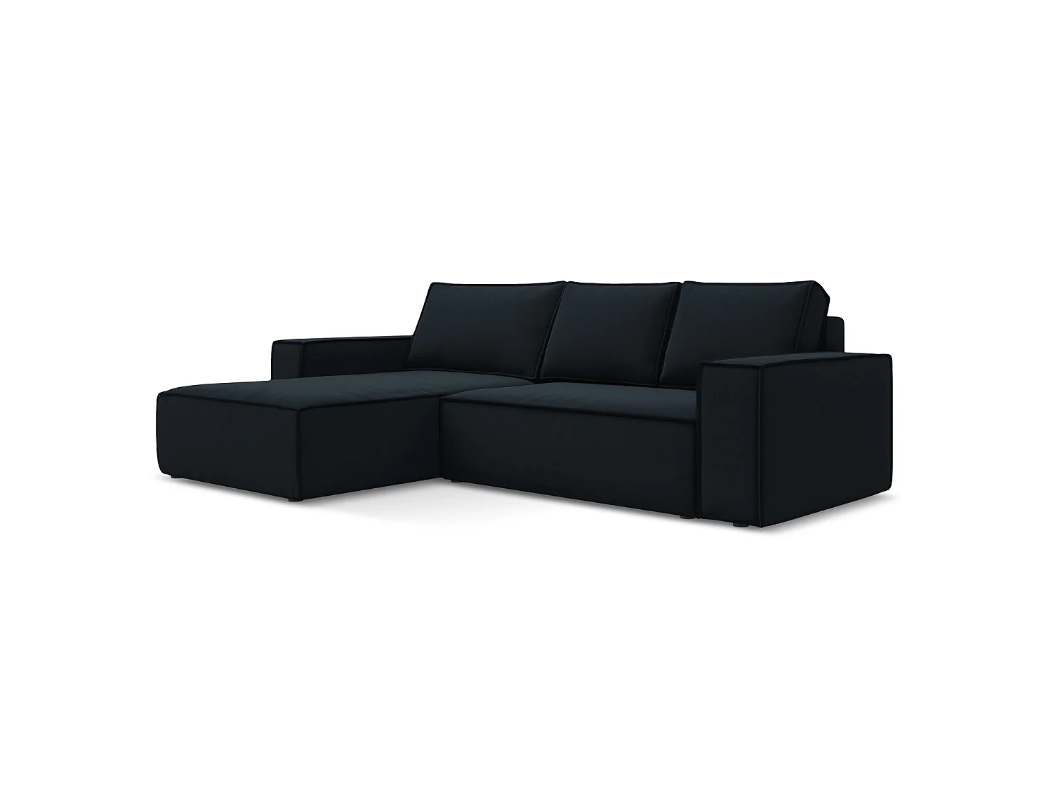 3-Sitzer Ecksofa mit Schlaffunktion - Ecke Links - Samt - Königsblau - LIVORNO