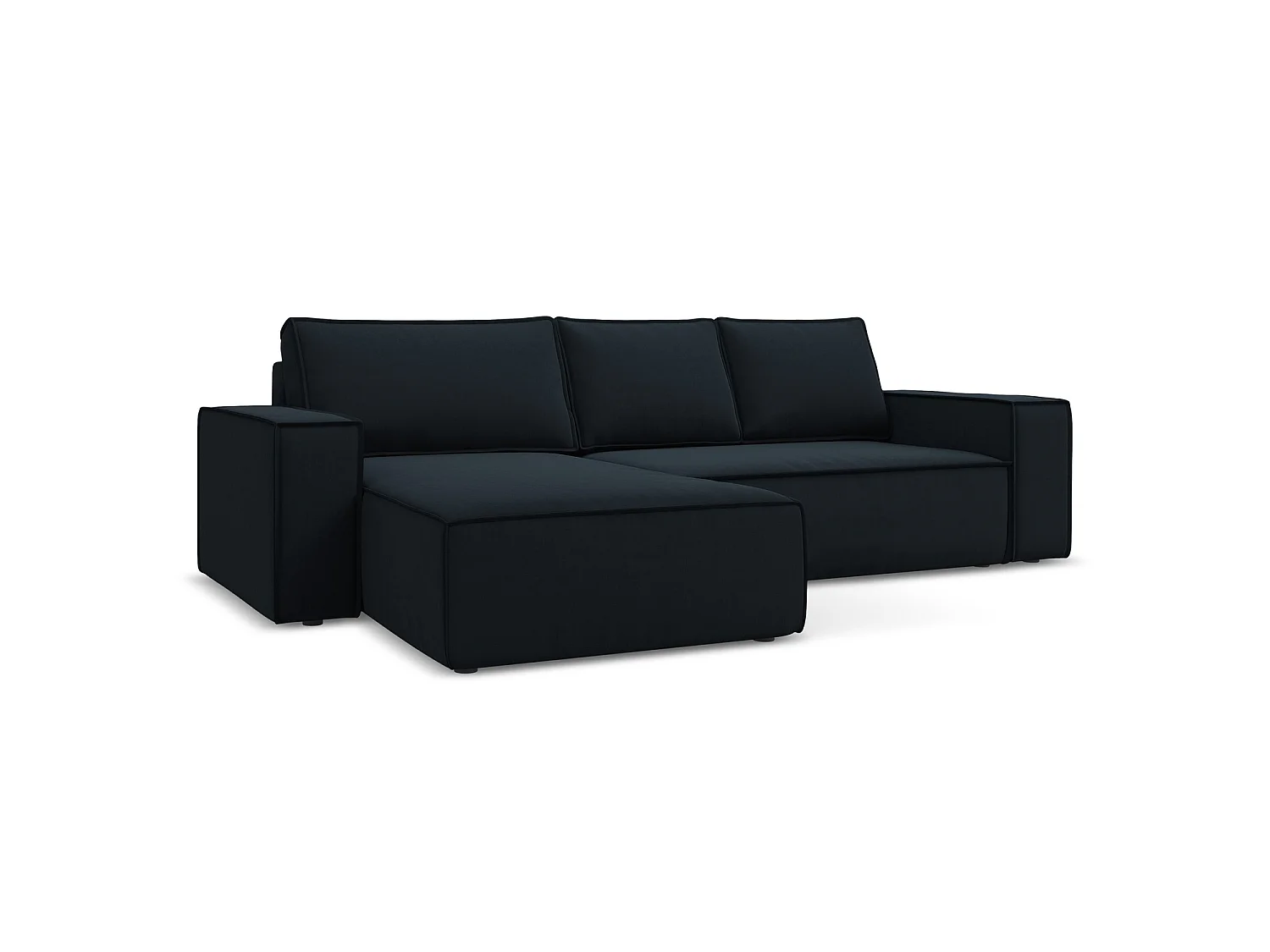 3-Sitzer Ecksofa mit Schlaffunktion - Ecke Links - Samt - Königsblau - LIVORNO