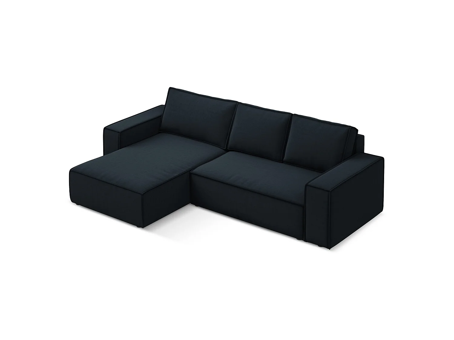 3-Sitzer Ecksofa mit Schlaffunktion - Ecke Links - Samt - Königsblau - LIVORNO