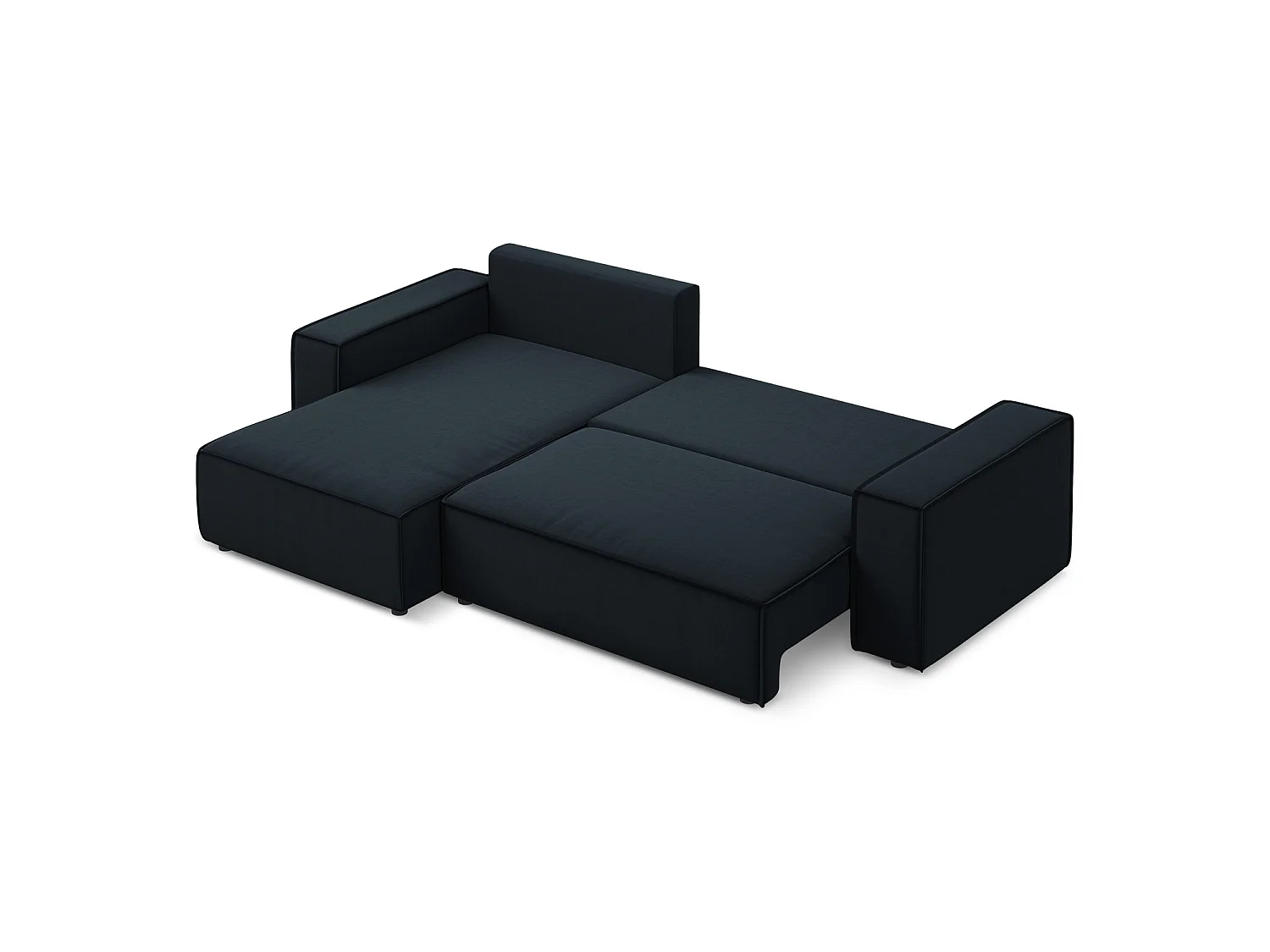 3-Sitzer Ecksofa mit Schlaffunktion - Ecke Links - Samt - Königsblau - LIVORNO