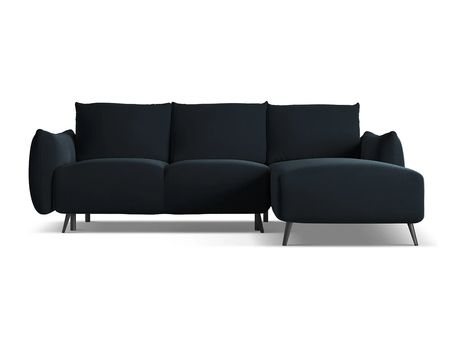 Ecksofa mit Schlaffunktion - Ecke Rechts - Samt - Königsblau - MALIE