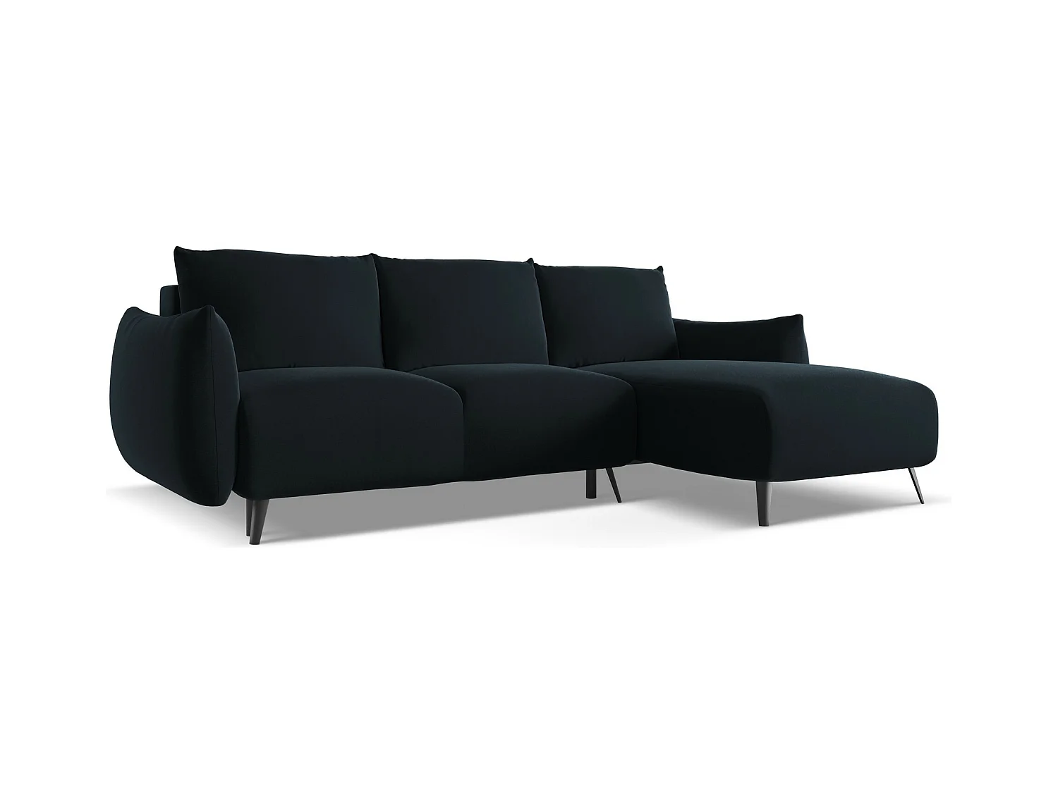 Ecksofa mit Schlaffunktion - Ecke Rechts - Samt - Königsblau - MALIE
