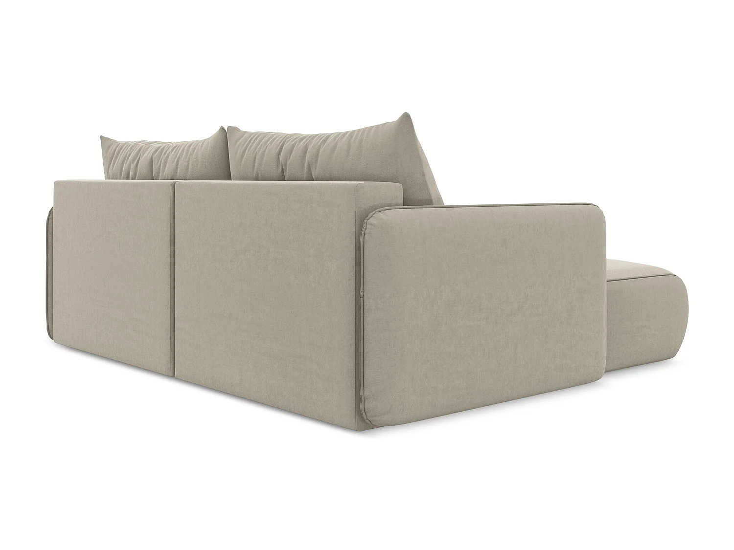 2,5-Sitzer Ecksofa mit Schlaffunktion - Ecke Links - Samt - Perle - NANEA