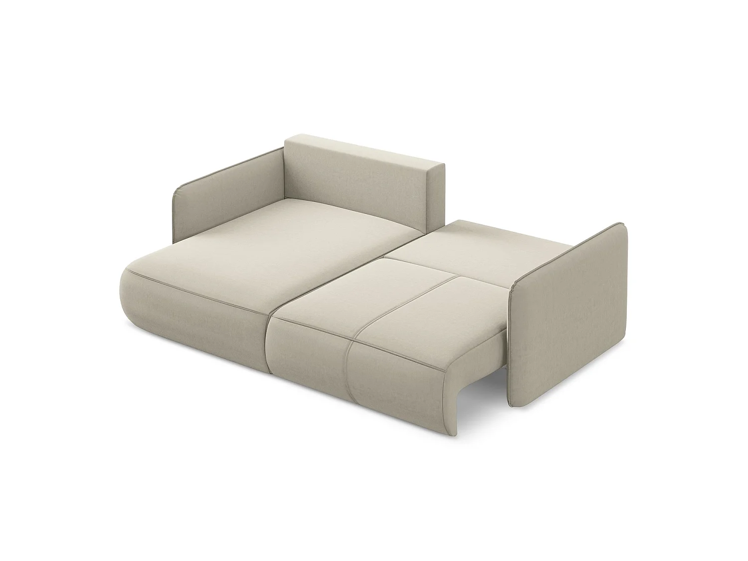 2,5-Sitzer Ecksofa mit Schlaffunktion - Ecke Links - Samt - Perle - PALERMO