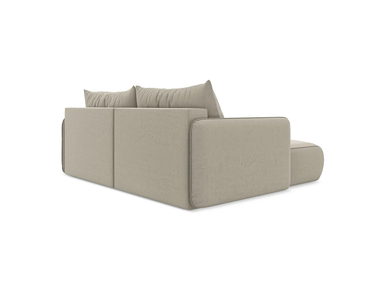 2,5-Sitzer Ecksofa mit Schlaffunktion - Ecke Links - Samt - Perle - PALERMO