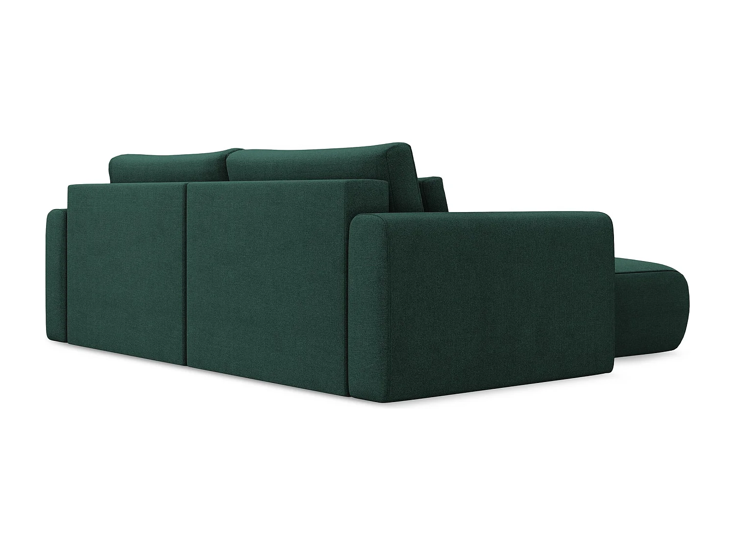 2-Sitzer Ecksofa mit Schlaffunktion - Ecke Links - Strukturstoff - Flaschengrün - KAPUA