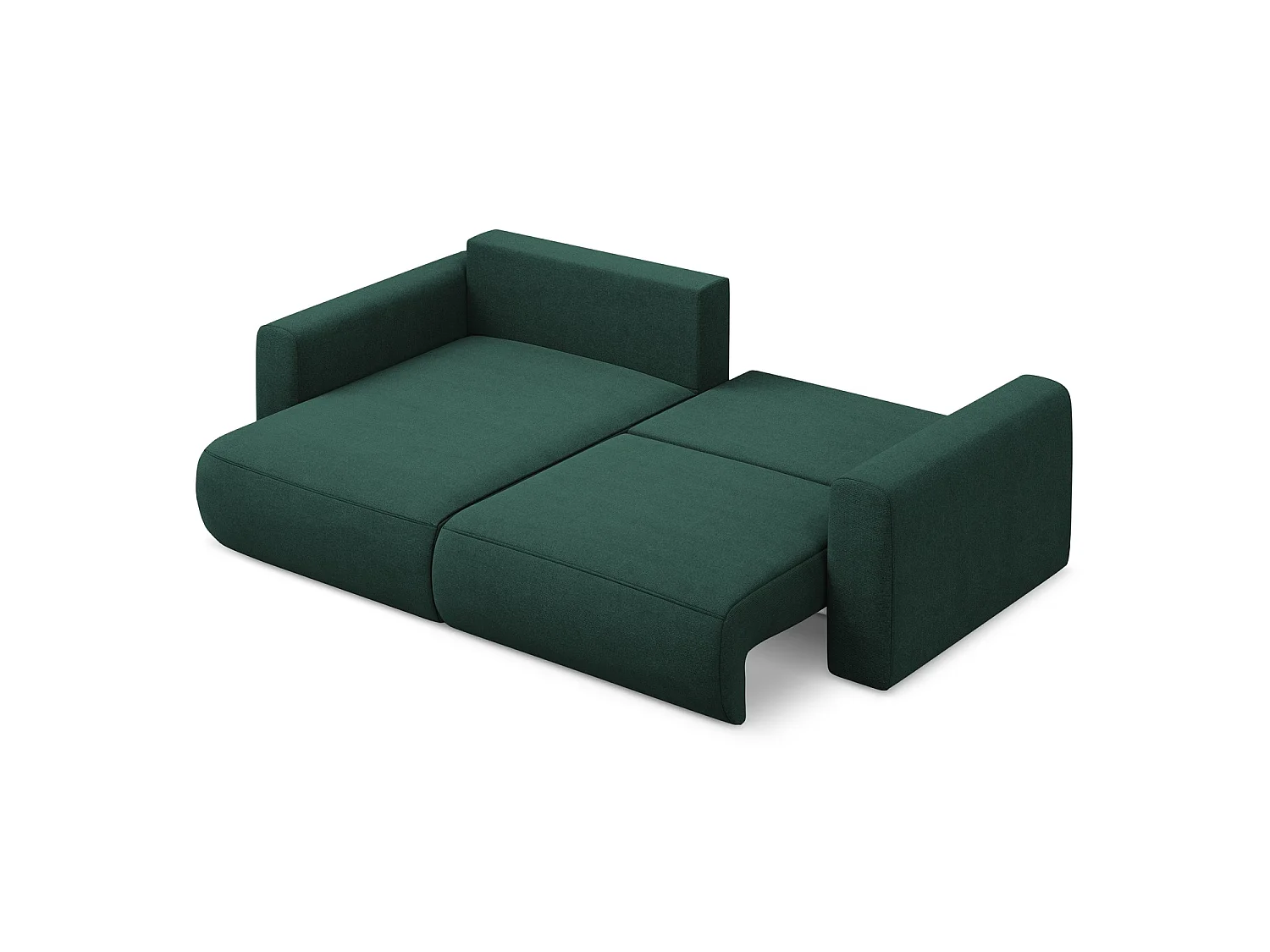 2-Sitzer Ecksofa mit Schlaffunktion - Ecke Links - Strukturstoff - Flaschengrün - PERUGIA