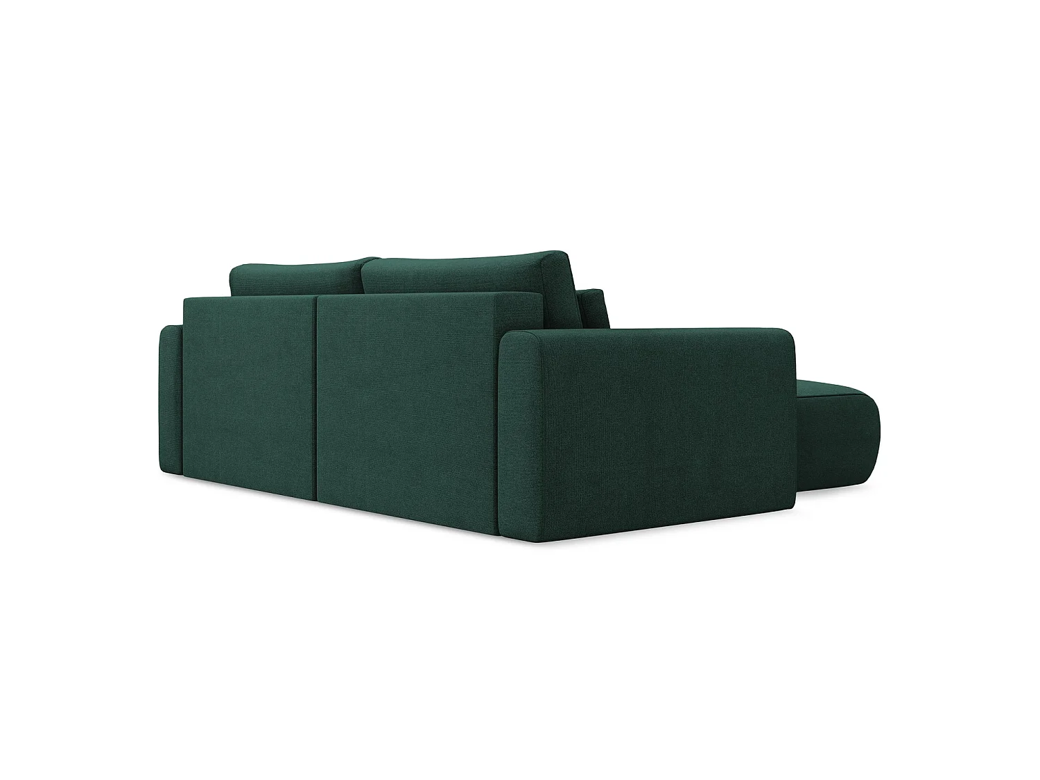 2-Sitzer Ecksofa mit Schlaffunktion - Ecke Links - Strukturstoff - Flaschengrün - PERUGIA