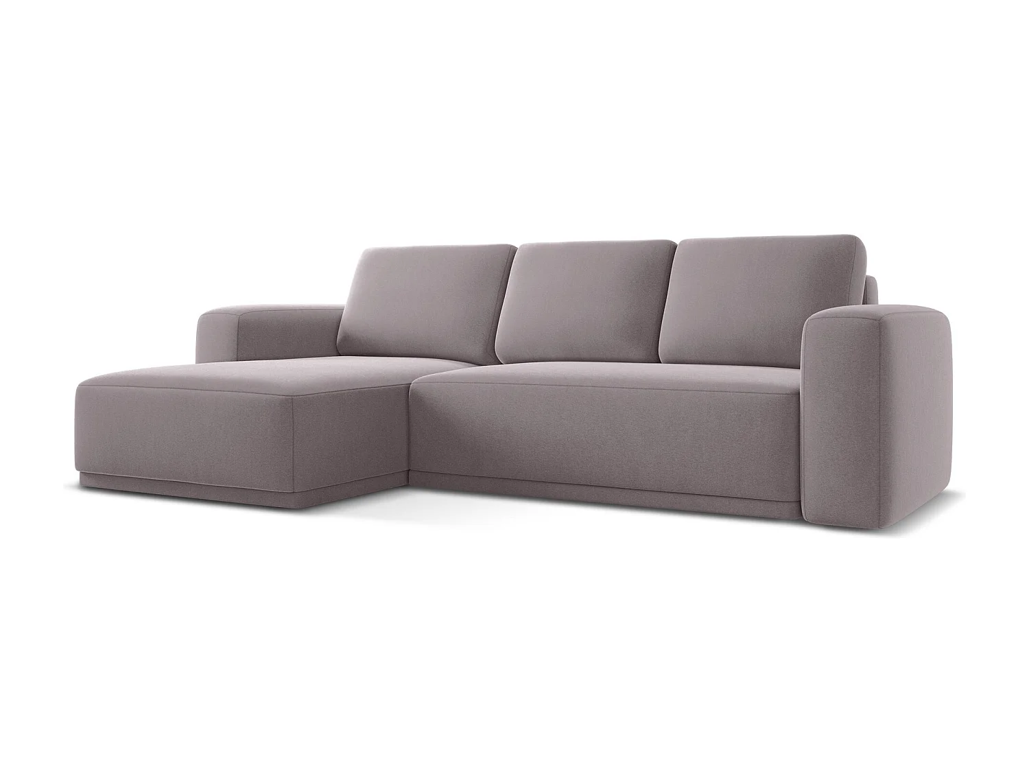 3-Sitzer Ecksofa mit Schlaffunktion - Ecke Links - Samt - Lavendel - KAILA