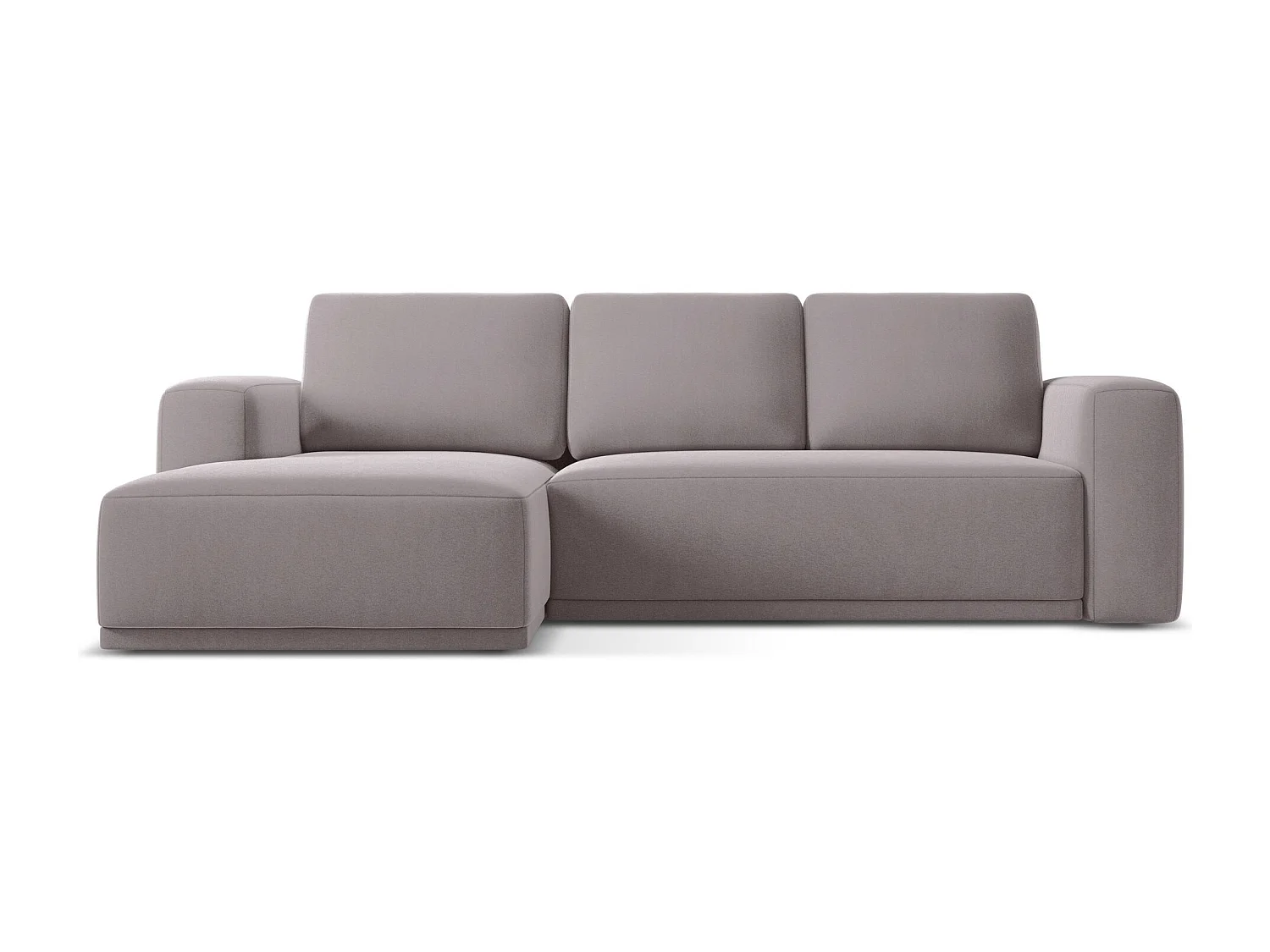 3-Sitzer Ecksofa mit Schlaffunktion - Ecke Links - Samt - Lavendel - KAILA