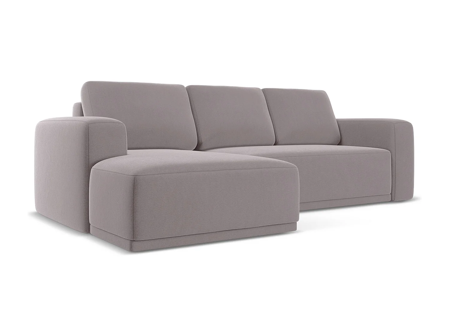 3-Sitzer Ecksofa mit Schlaffunktion - Ecke Links - Samt - Lavendel - KAILA