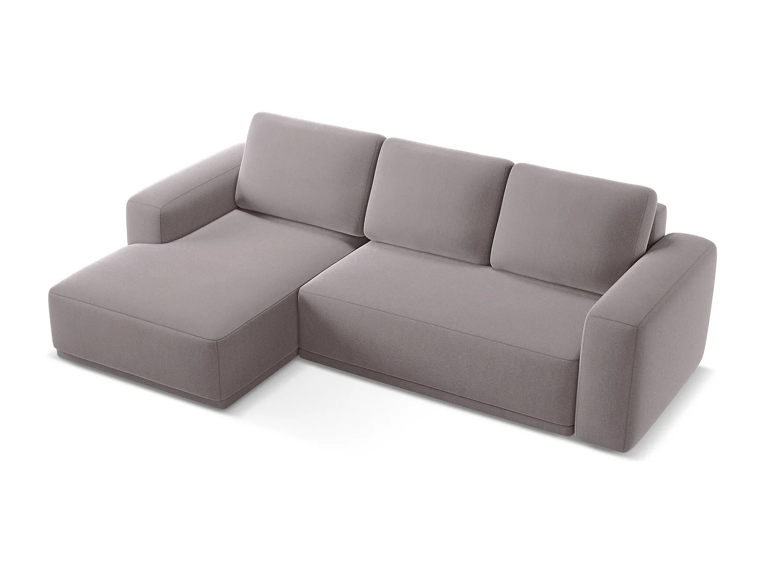 3-Sitzer Ecksofa mit Schlaffunktion - Ecke Links - Samt - Lavendel - KAILA