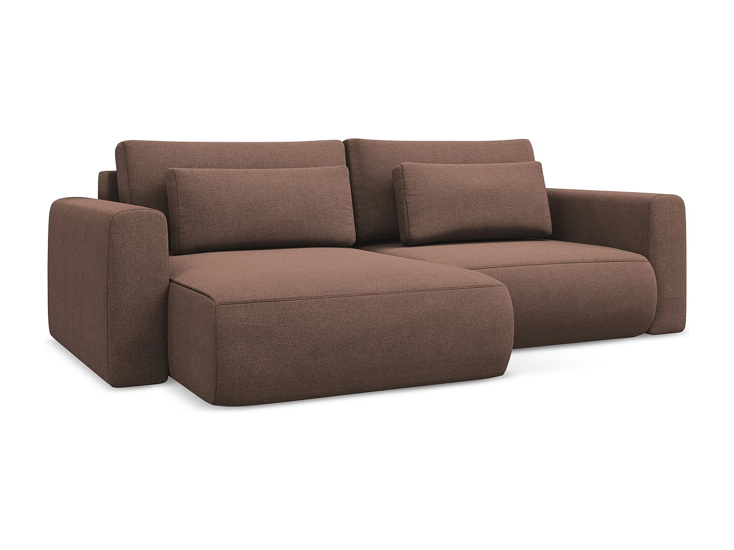 2-Sitzer Ecksofa mit Schlaffunktion - Ecke Links - Strukturstoff - Puderrosa - KAPUA