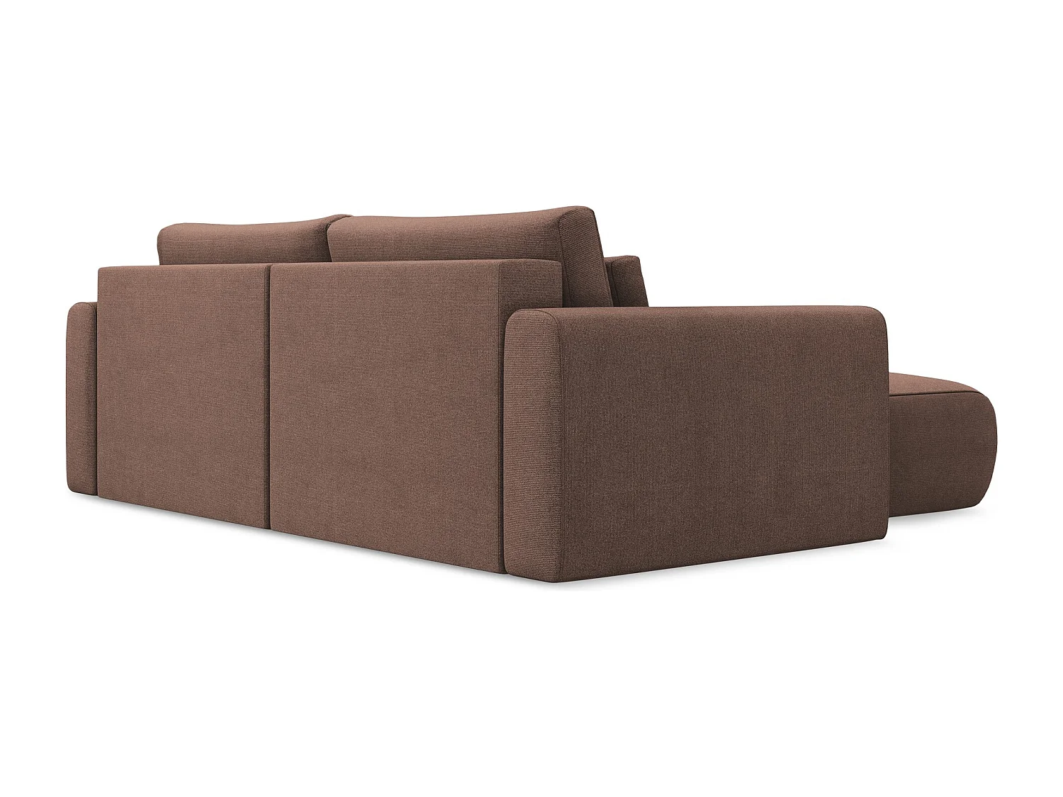 2-Sitzer Ecksofa mit Schlaffunktion - Ecke Links - Strukturstoff - Puderrosa - KAPUA