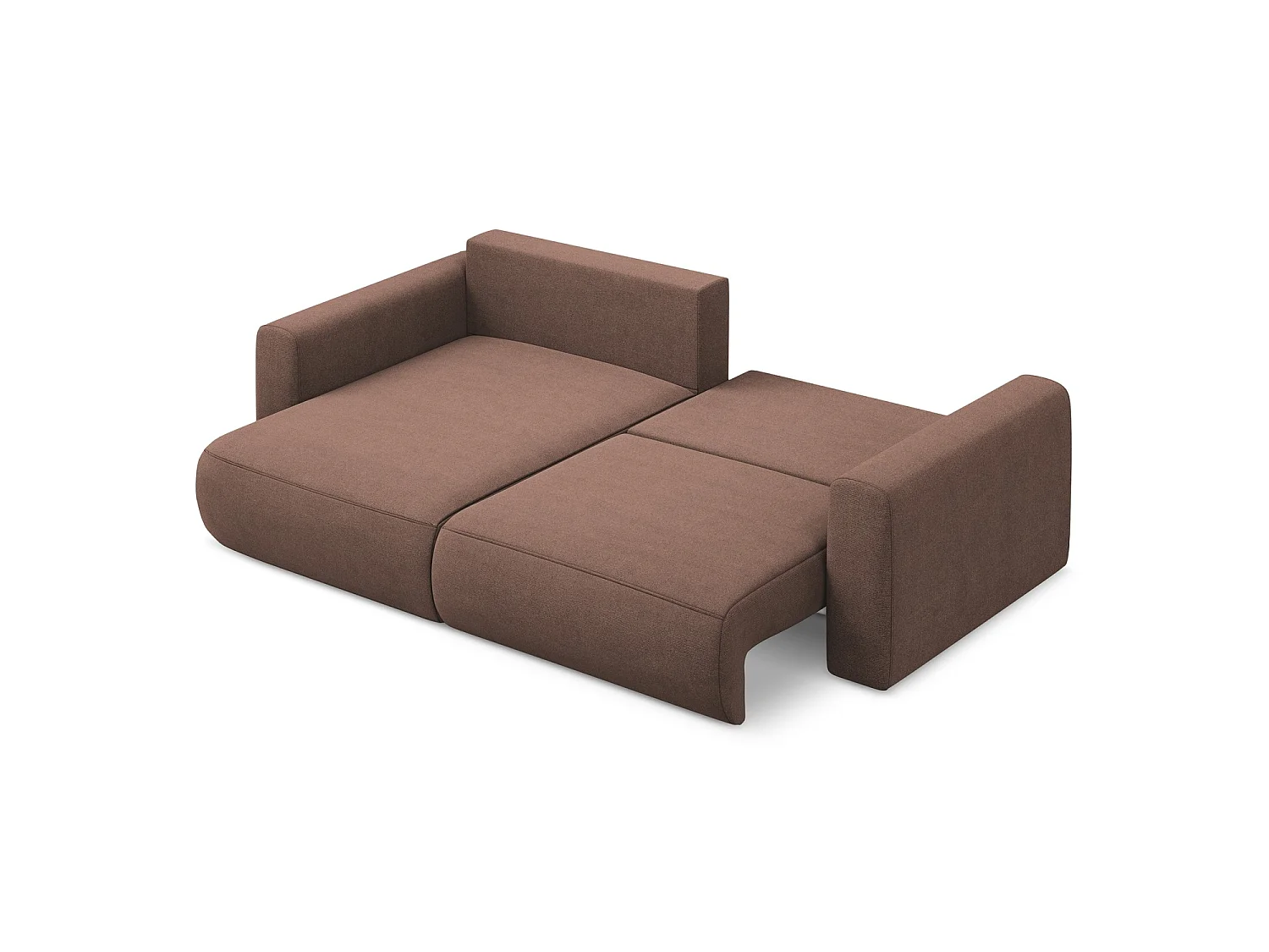 2-Sitzer Ecksofa mit Schlaffunktion - Ecke Links - Strukturstoff - Puderrosa - PERUGIA