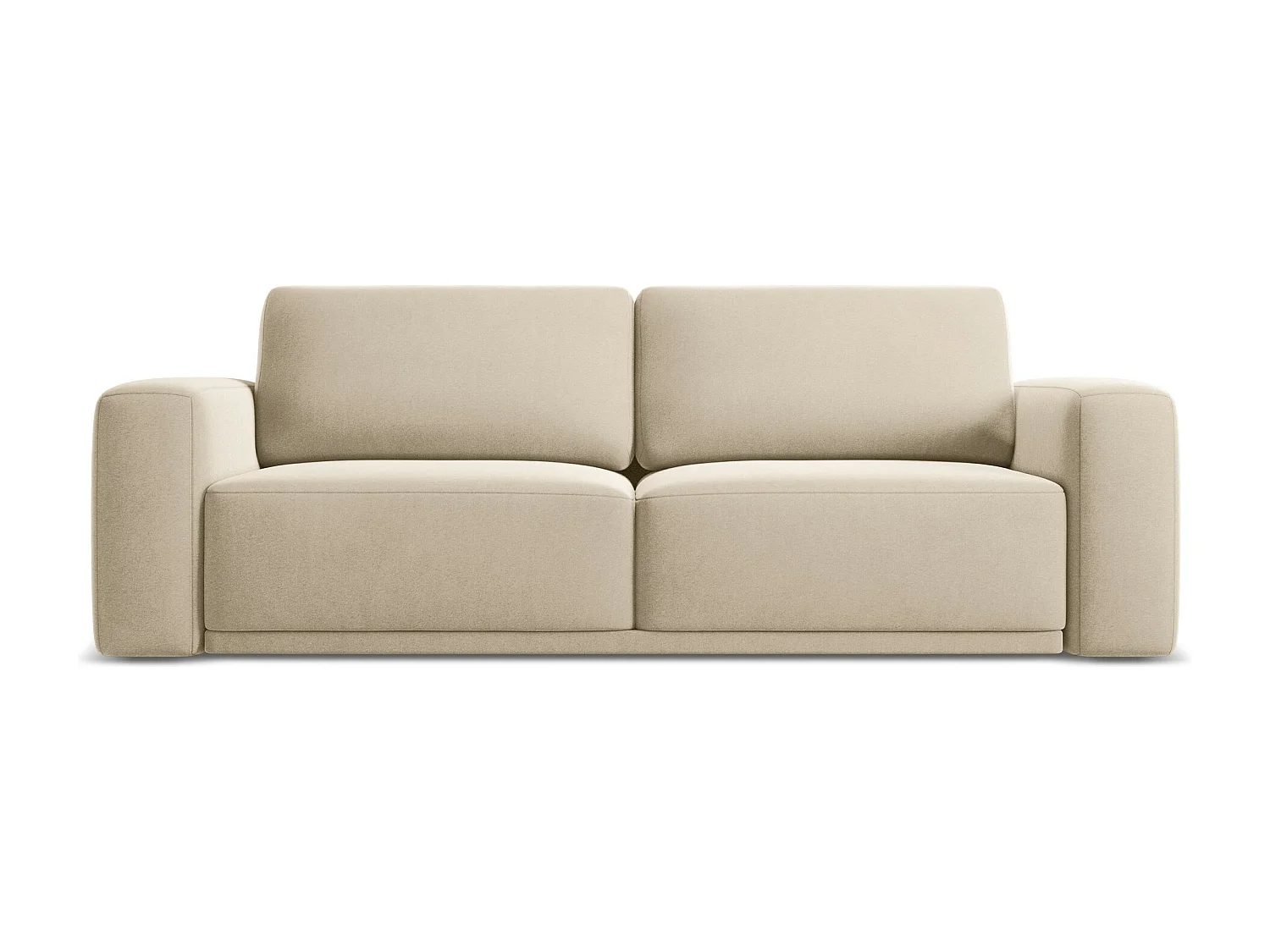 Canapé 3 places convertible en velours - beige clair - KAILA