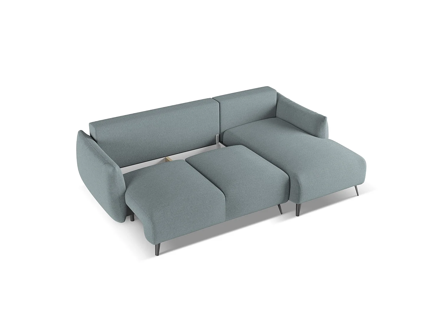 Canapé d'angle droit convertible en tissu chenille - jeans - GENOVA
