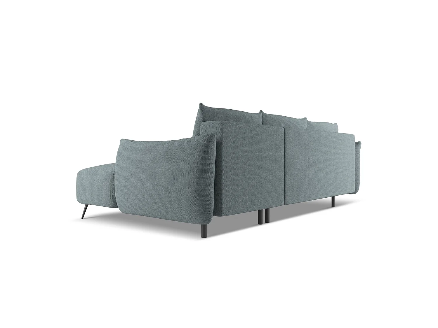 Canapé d'angle droit convertible en tissu chenille - jeans - GENOVA