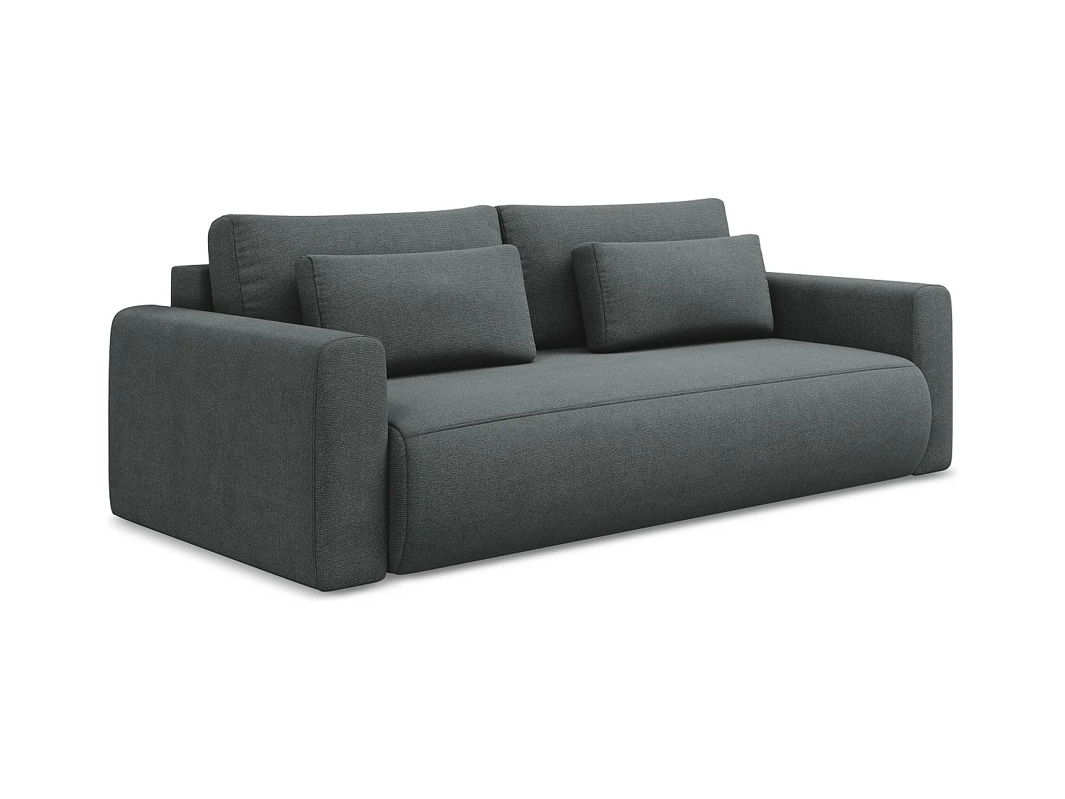 Canapé 3 places convertible en tissu texturé - gris - KAPUA