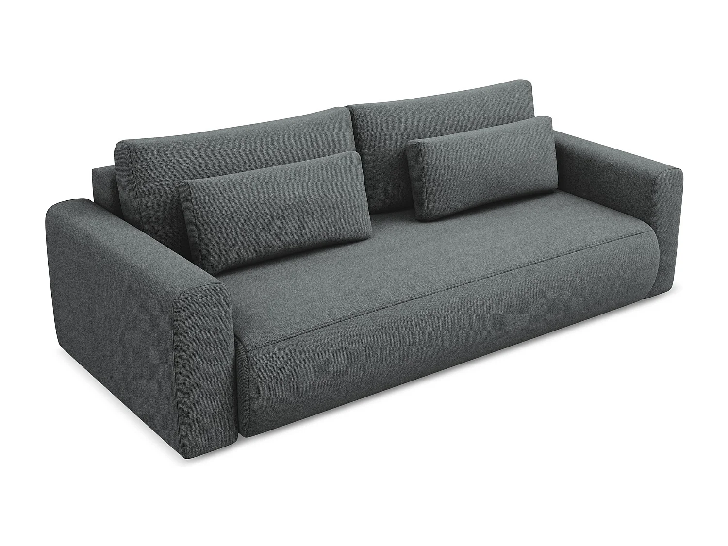 Driezits-slaapbank van grijs textuurstof - KAPUA