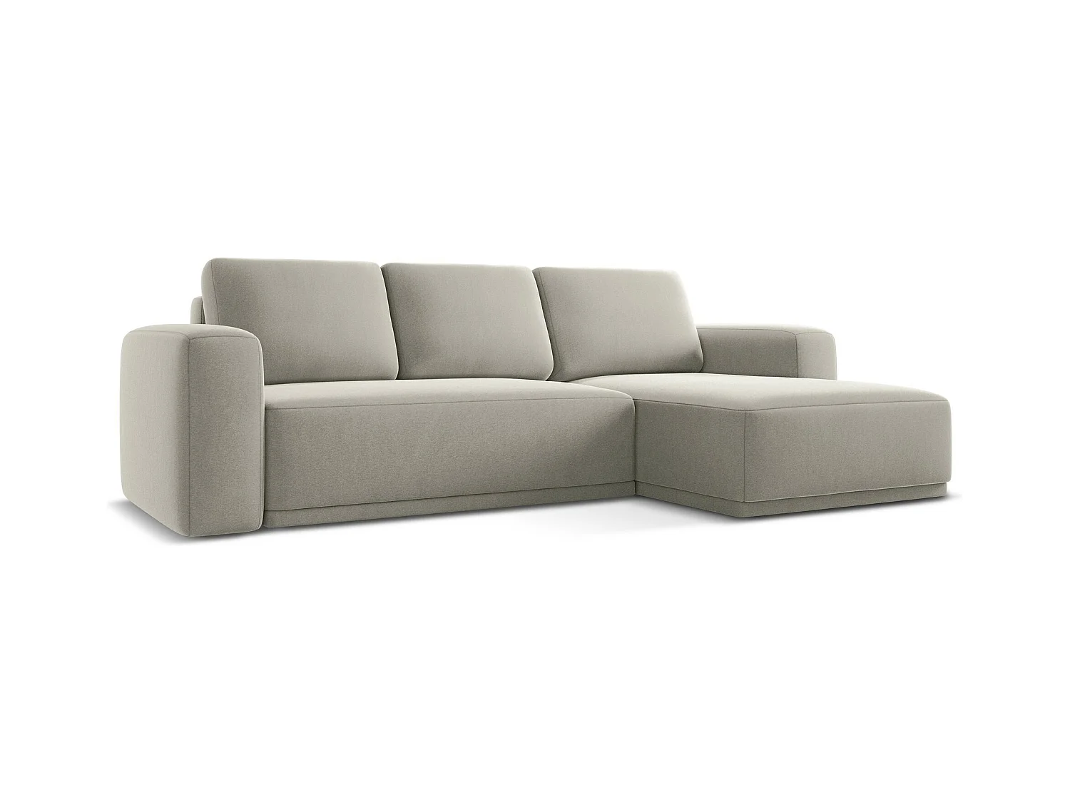 Ecksofa mit Schlaffunktion - Ecke Rechts - Samt - Perle - KAILA