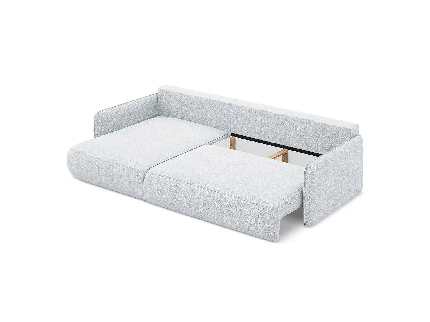 Canapé d’angle 3 places gauche convertible en tissu chenille - bleu clair - PALERMO