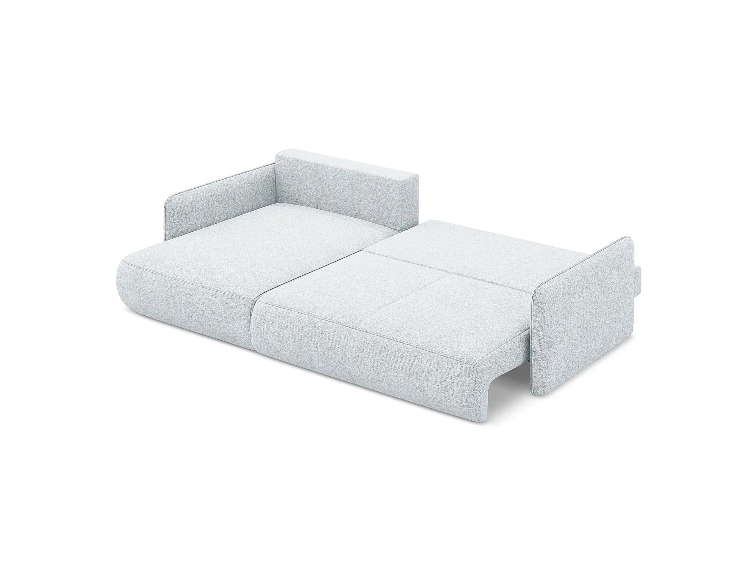 Canapé d’angle 3 places gauche convertible en tissu chenille - bleu clair - PALERMO