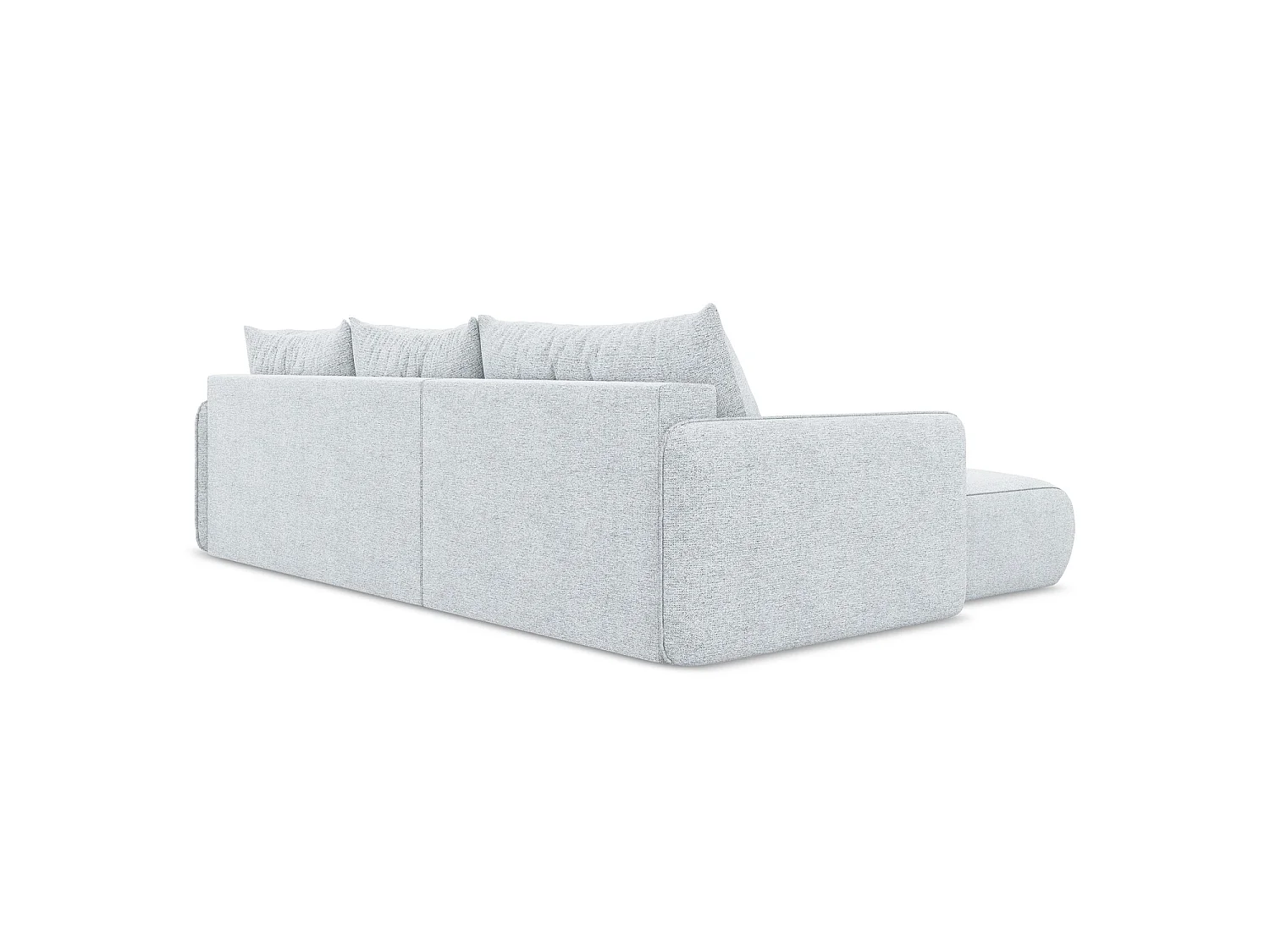 Canapé d’angle 3 places gauche convertible en tissu chenille - bleu clair - PALERMO