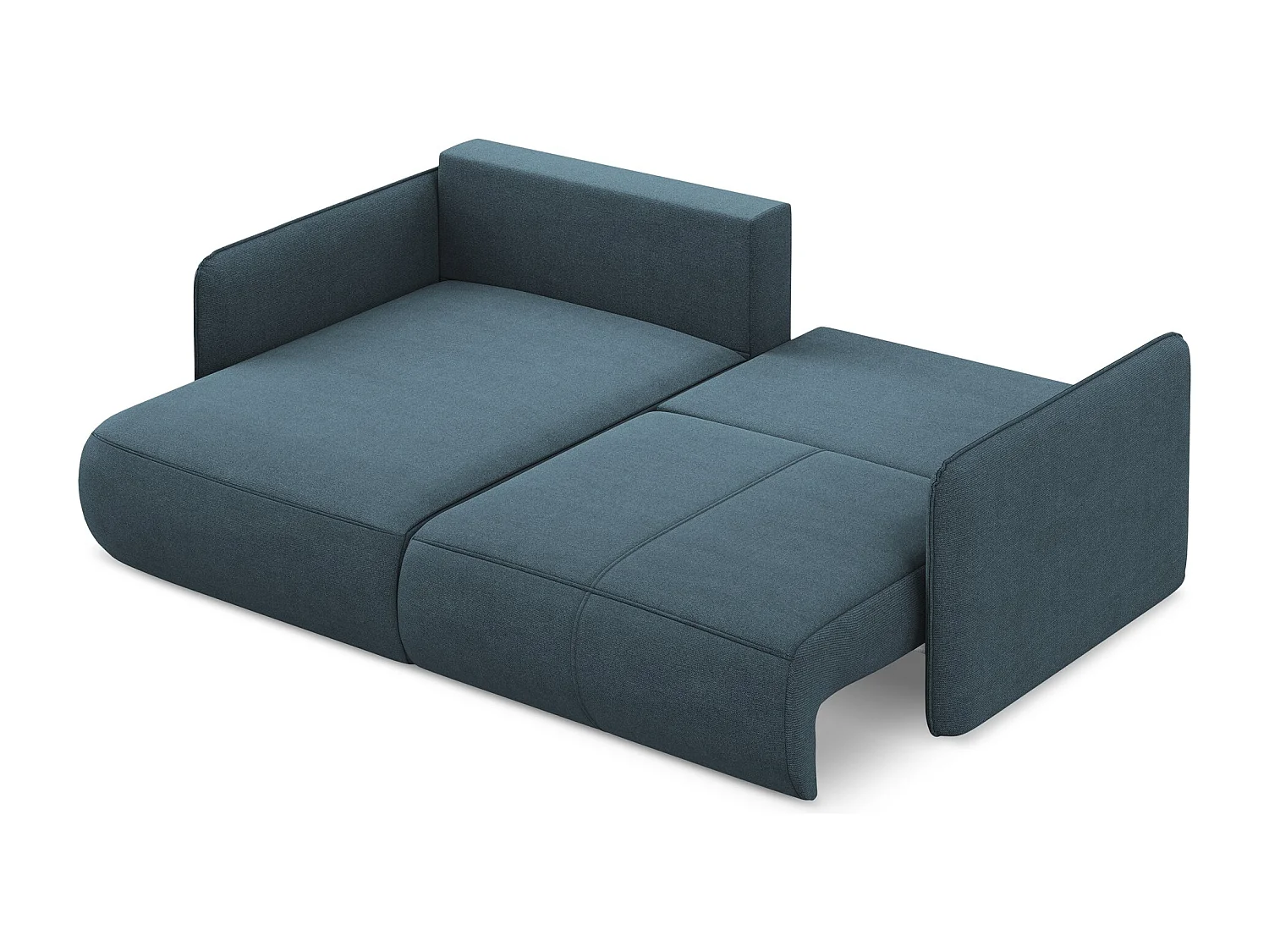 Narożnik lewostronny z funkcją spania - z tkaniny strukturalnej - jeans - NANEA