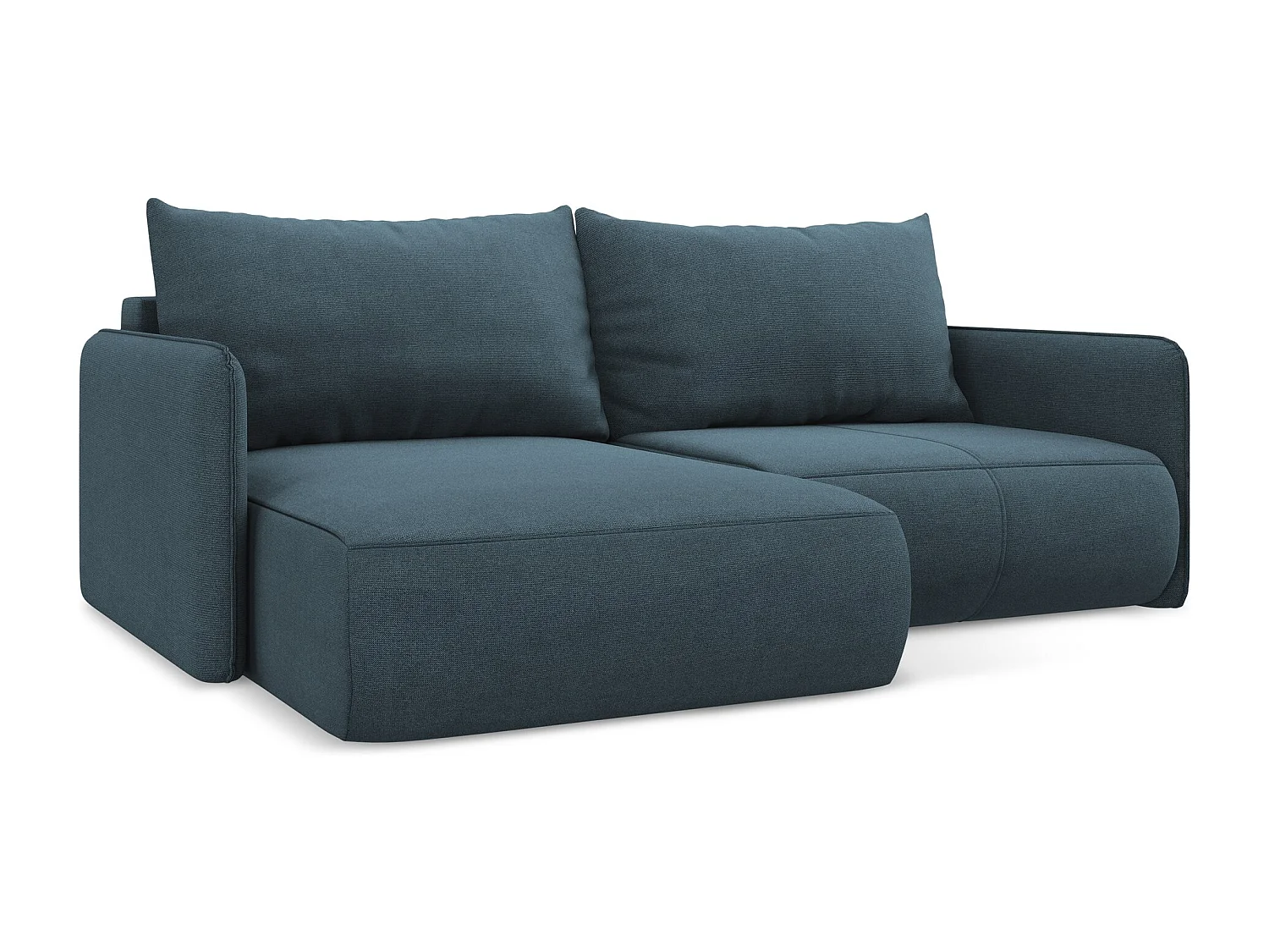 Narożnik lewostronny z funkcją spania - z tkaniny strukturalnej - jeans - NANEA