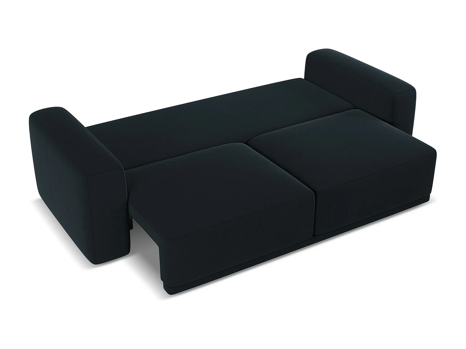 Canapé 3 places convertible en velours - bleu royal - KAILA